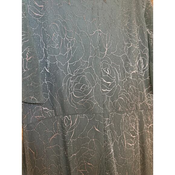 Adrianna Papell Metallic Mesh Draped Gown 24W Sea Glass - Picture 7 of 8